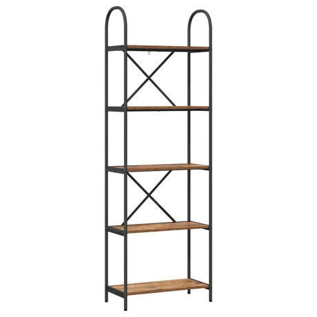 vidaXL Boekenkast Oudhout 60 x 30 x 183 cm Bewerkt hout afbeelding2 - 1