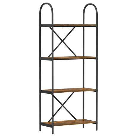 vidaXL Boekenkast Gerookt eiken 60 x 30 x 146 cm Bewerkt hout afbeelding2 - 1
