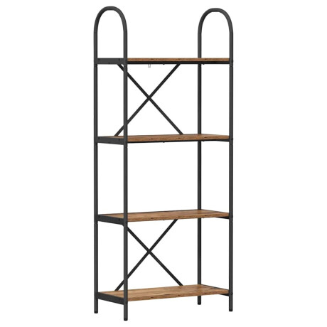 vidaXL Boekenkast Oudhout 60 x 30 x 146 cm Bewerkt hout afbeelding2 - 1