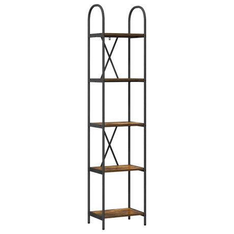 vidaXL Boekenkast Gerookt eiken 40 x 30 x 183 cm Bewerkt hout afbeelding2 - 1
