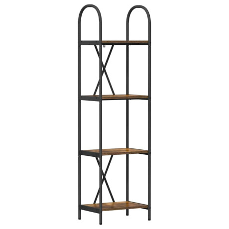 vidaXL Boekenkast Gerookt eiken 40 x 30 x 146 cm Bewerkt hout afbeelding2 - 1
