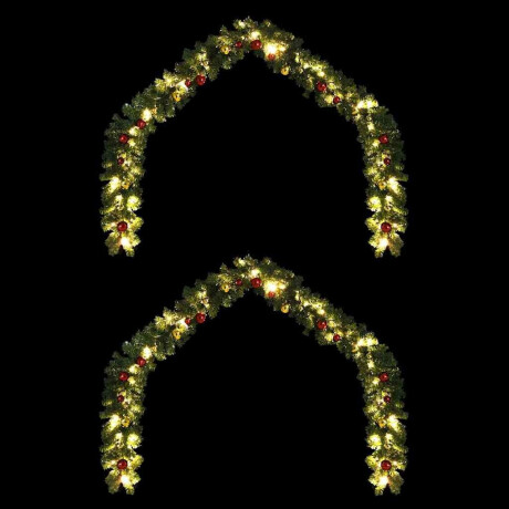 vidaXL Kerstkrans met 600 LED 2 pcs Groen PVC afbeelding2 - 1