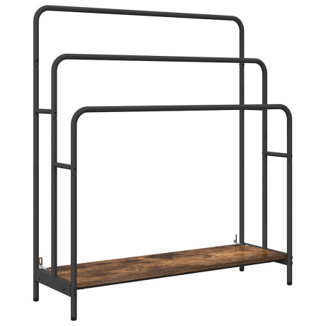 vidaXL Kledingrek Gerookt eiken 90 x 30 x 100,5 cm Bewerkt hout afbeelding2 - 1