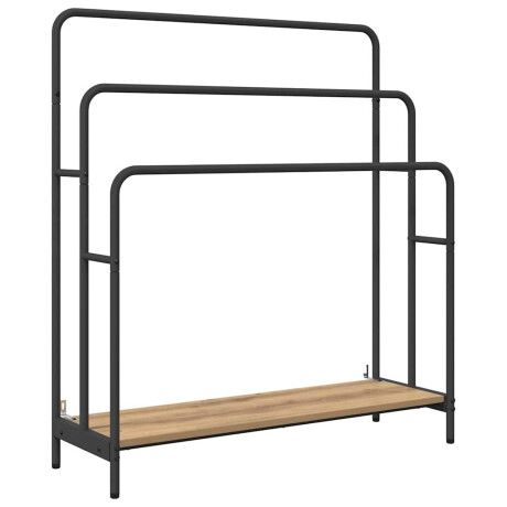 vidaXL Kledingrek met plank artisanaal eikenkleurig 90 x 30 x 100,5 cm afbeelding2 - 1