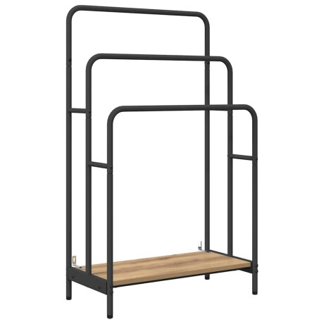 vidaXL Kledingrek met plank artisanaal eikenkleurig 60 x 30 x 100.5 cm afbeelding2 - 1