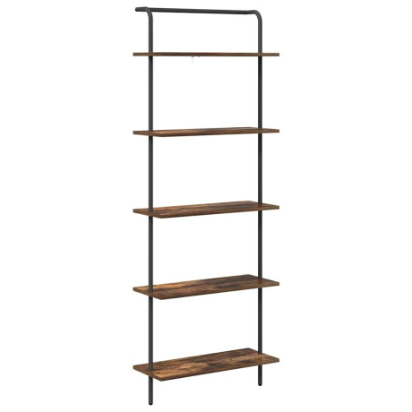 vidaXL Boekenkast Gerookt eiken 60 x 24 x 168 cm Bewerkt hout afbeelding2 - 1