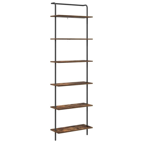 vidaXL Boekenkast Gerookt eiken 60 x 24 x 203 cm Bewerkt hout afbeelding2 - 1