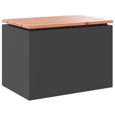 vidaXL Tuinbank Zwart 60 x 40 x 43 cm Massief douglas hout en staal afbeelding2 - 1