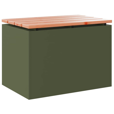 vidaXL Tuinbank Olijfgroen 60 x 40 x 43 cm Staal afbeelding2 - 1