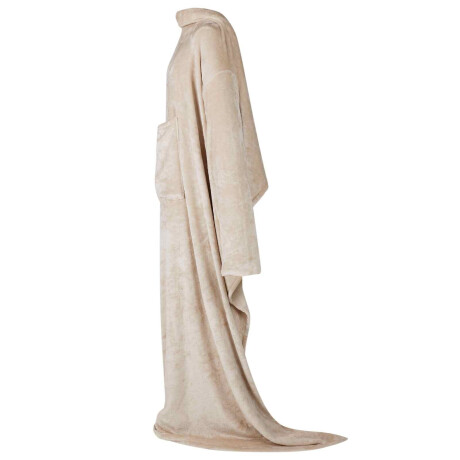 vidaXL Deken hoodie Beige Flanel afbeelding2 - 1