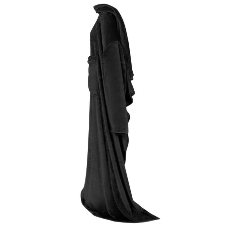 vidaXL Deken hoodie Zwart Flanel afbeelding2 - 1