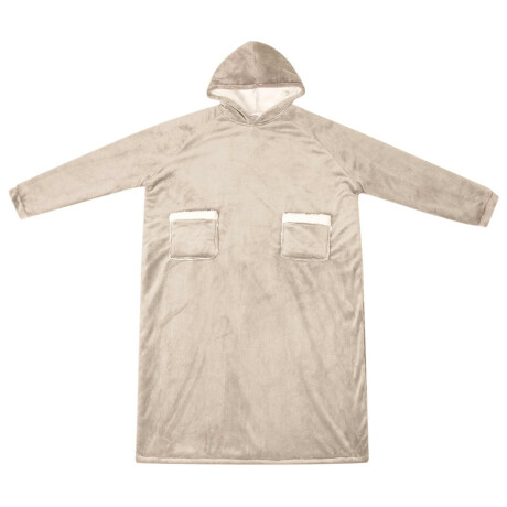 vidaXL Deken hoodie Beige l Fleece en Flanel afbeelding2 - 1
