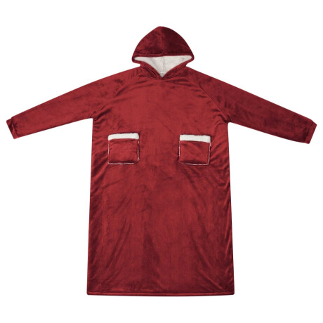 vidaXL Deken hoodie Bordeaux Rood L Fleece en Flanel afbeelding2 - 1