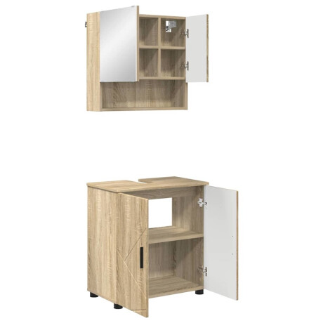 vidaXL Badkamermeubelset met opslag 2 pcs Sonoma eiken 61 x 35 x 64 cm afbeelding2 - 1