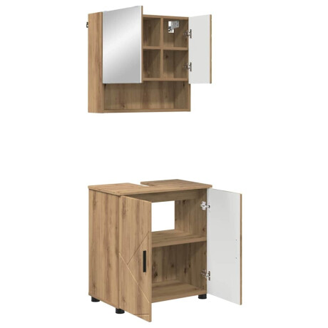 vidaXL Badkamermeubelset 2 pcs artisanaal eikenkleurig 61 x 35 x 64 cm afbeelding2 - 1