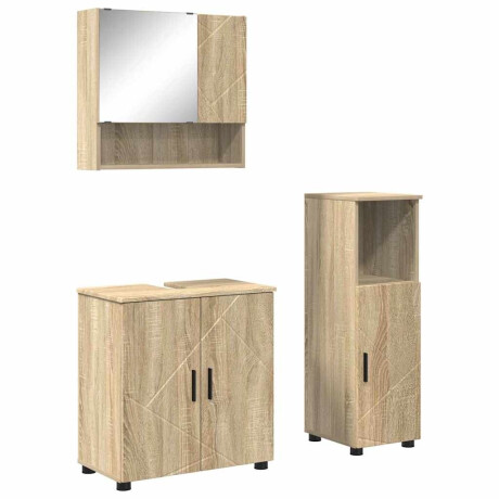 vidaXL Badkamermeubelset met opslag 3 pcs Sonoma eiken 61 x 35 x 64 cm afbeelding2 - 1
