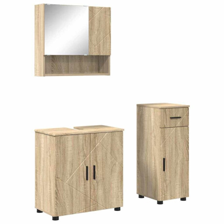 vidaXL Badkamermeubelset met lade 3 pcs Sonoma eiken 61 x 35 x 64 cm afbeelding2 - 1