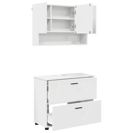 vidaXL Badkamermeubelset 2 pcs Wit 76,5 x 35 x 64 cm Bewerkt hout afbeelding2 - 1