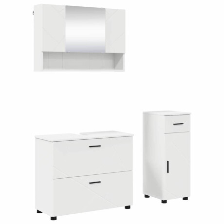 vidaXL Badkamermeubelset 3 pcs Wit 76,5 x 35 x 64 cm Bewerkt hout afbeelding2 - 1