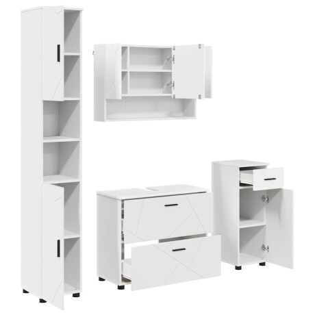 vidaXL Badkamermeubelset 4 pcs Wit 30 x 35 x 192 cm Bewerkt hout afbeelding2 - 1