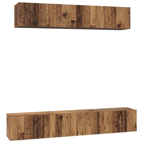 vidaXL Tv-meubelset 5 pcs Oud hout Standaard Medium Bewerkt hout afbeelding2 - 1