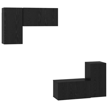 vidaXL TV-kast met plank met opslag met de deur 4 pcs Zwart eiken 60 x 30 x 30 cm afbeelding2 - 1