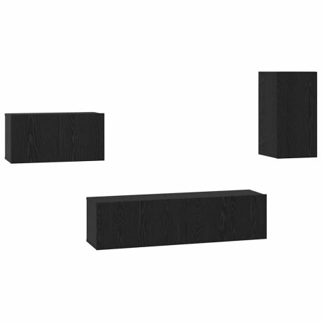 vidaXL Tv-meubelset 4 pcs Zwart eiken 30.5 x 30 x 60 cm Bewerkt hout afbeelding2 - 1
