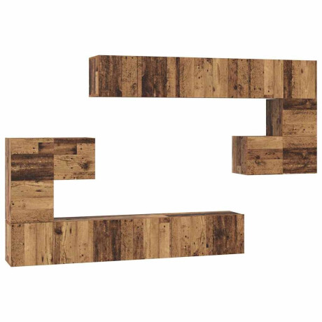 vidaXL Tv-meubelset 10 pcs Oud hout 180 x 30 x 90.5 cm Bewerkt hout afbeelding2 - 1