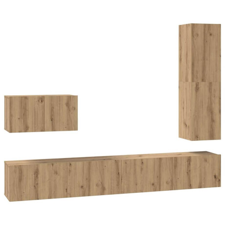 vidaXL Tv-meubelset 4 pcs artisanaal eikenkleurig 30.5 x 30 x 110 cm afbeelding2 - 1