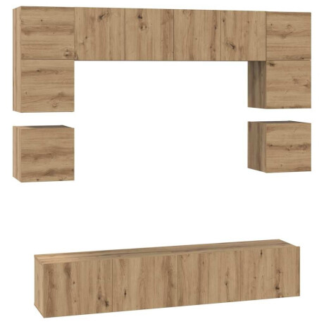 vidaXL Tv-meubelset 8 pcs artisanaal eikenkleurig 80 x 30 x 30 cm afbeelding2 - 1