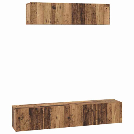 vidaXL TV-kast set Wandgemonteerd Anders met opslag met de deur 4 pcs Oud hout Medium Bewerkt hout afbeelding2 - 1