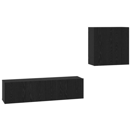 vidaXL TV-kast set met plank met opslag met de deur 4 pcs Zwart eiken 120 x 30 x 30 cm afbeelding2 - 1