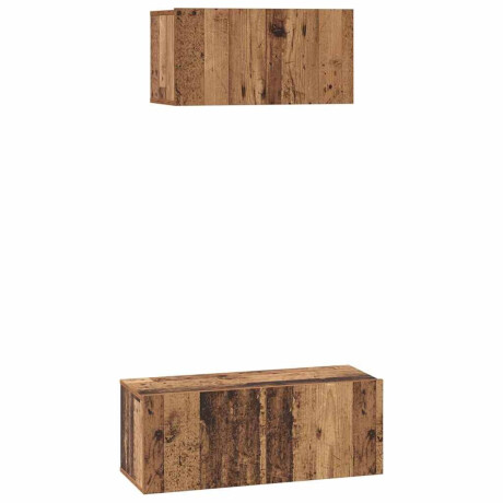 vidaXL TV-kast set 2 pcs Oud hout 80 x 30 x 30 cm Bewerkt hout afbeelding2 - 1