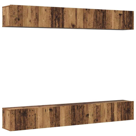 vidaXL Tv-meubelset 6 pcs Oud hout 60 x 30 x 35 cm Bewerkt hout afbeelding2 - 1