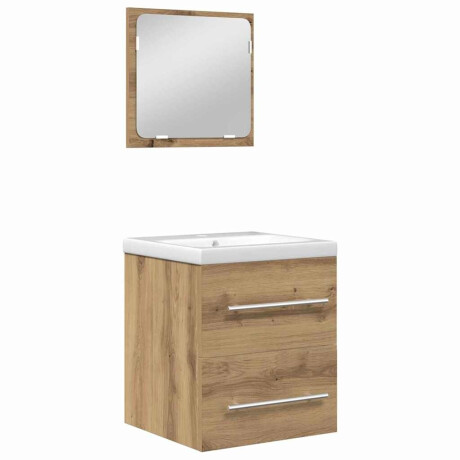 vidaXL Badkamermeubelset met lade 2 pcs Zwart eiken 41 x 38.5 x 48 cm afbeelding2 - 1