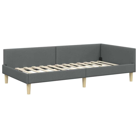 vidaXL Hoekbedframe Donkergrijs 80 x 200 cm Stof afbeelding2 - 1