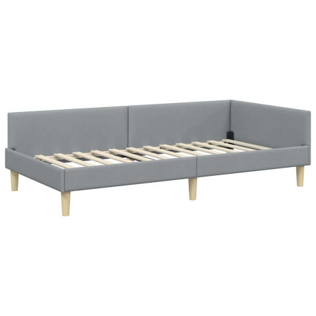 vidaXL Hoekbedframe Lichtgrijs 90 x 190 cm Stof afbeelding2 - 1