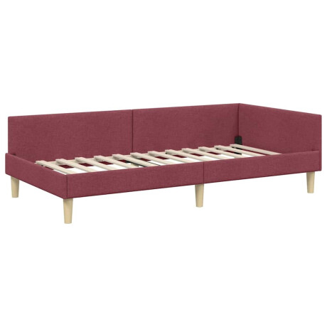 vidaXL Hoek Bed Frame Wijnrood 90 x 200 cm Stof en Geengineerd Hout afbeelding2 - 1