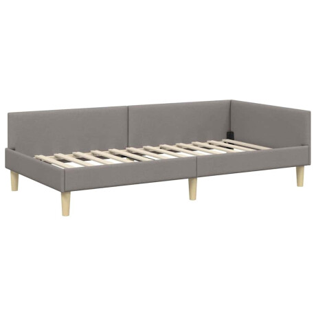 vidaXL Hoek Bed Frame Taupe 90 x 200 cm Stof en Geengineerd Hout afbeelding2 - 1