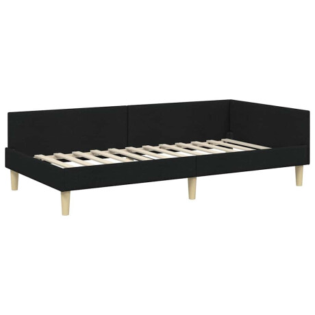 vidaXL Hoekbedframe Zwart 100 x 200 cm Stof afbeelding2 - 1