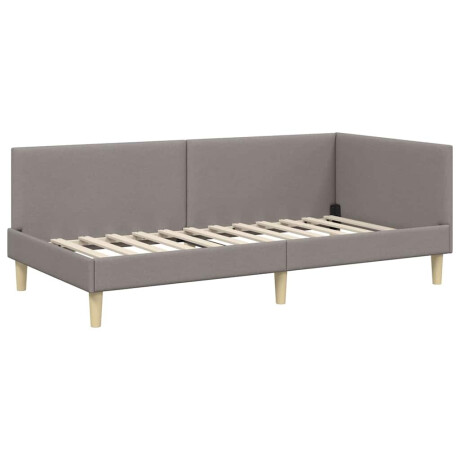 vidaXL Hoekbedframe Taupe 90 x 200 cm Stof en Geïmproviseerd hout afbeelding2 - 1