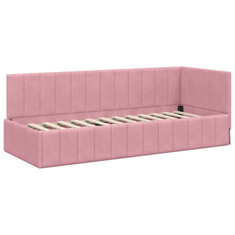 vidaXL Hoekbedframe met hoofdeinde Roze 80 x 200 cm Fluweel afbeelding2 - 1