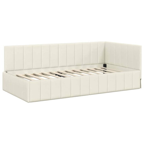 vidaXL Hoekbedframe met hoofdeinde Crème 100 x 200 cm Fluweel afbeelding2 - 1
