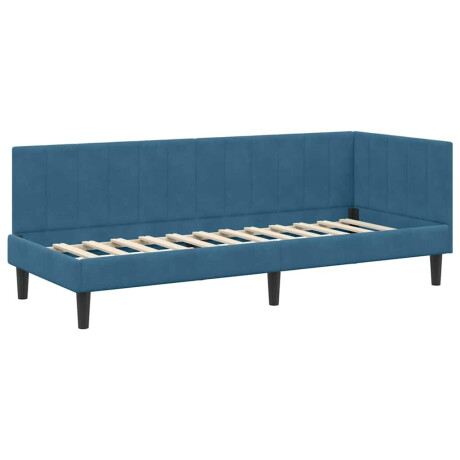 vidaXL Hoekbedframe met hoofdeinde Blauw 80 cm x 200 cm Fluweel afbeelding2 - 1