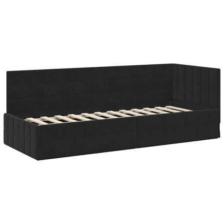 vidaXL Hoekbedframe met hoofdeinde Zwart 80 cm x 200 cm Fluweel afbeelding2 - 1