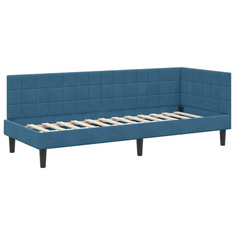 vidaXL Hoekbedframe met hoofdeinde Blauw 80 cm x 200 cm Fluweel afbeelding2 - 1