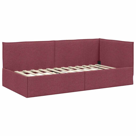 vidaXL Hoekbedframe met hoofdeinde Wijnrood 100 x 200 cm Stof afbeelding2 - 1