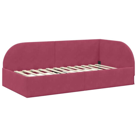vidaXL Hoekbedframe met hoofdeinde Wijnrood 80 cm x 200 cm Fluweel afbeelding2 - 1