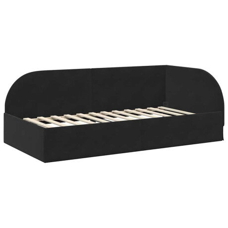 vidaXL Hoekbedframe met hoofdeinde Zwart 90 cm x 190 cm Fluweel afbeelding2 - 1