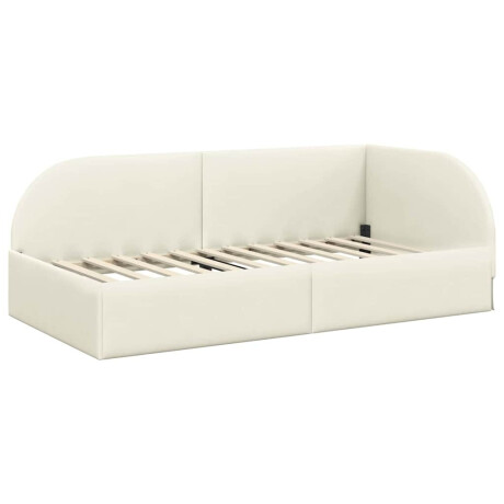 vidaXL Hoekbedframe met hoofdeinde Crème 100 x 200 cm Fluweel afbeelding2 - 1
